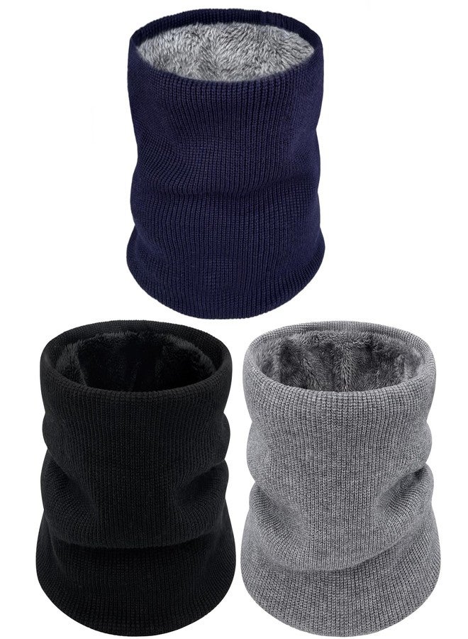 HOPSOOKEN 3 Pack Neck Warmer Gaiters for Men Women Windproof Warm Thermal Fleece Face Ski Mask Winter Scarf for Cold Weather(Lightgrey,Navy,Black) - Image 1